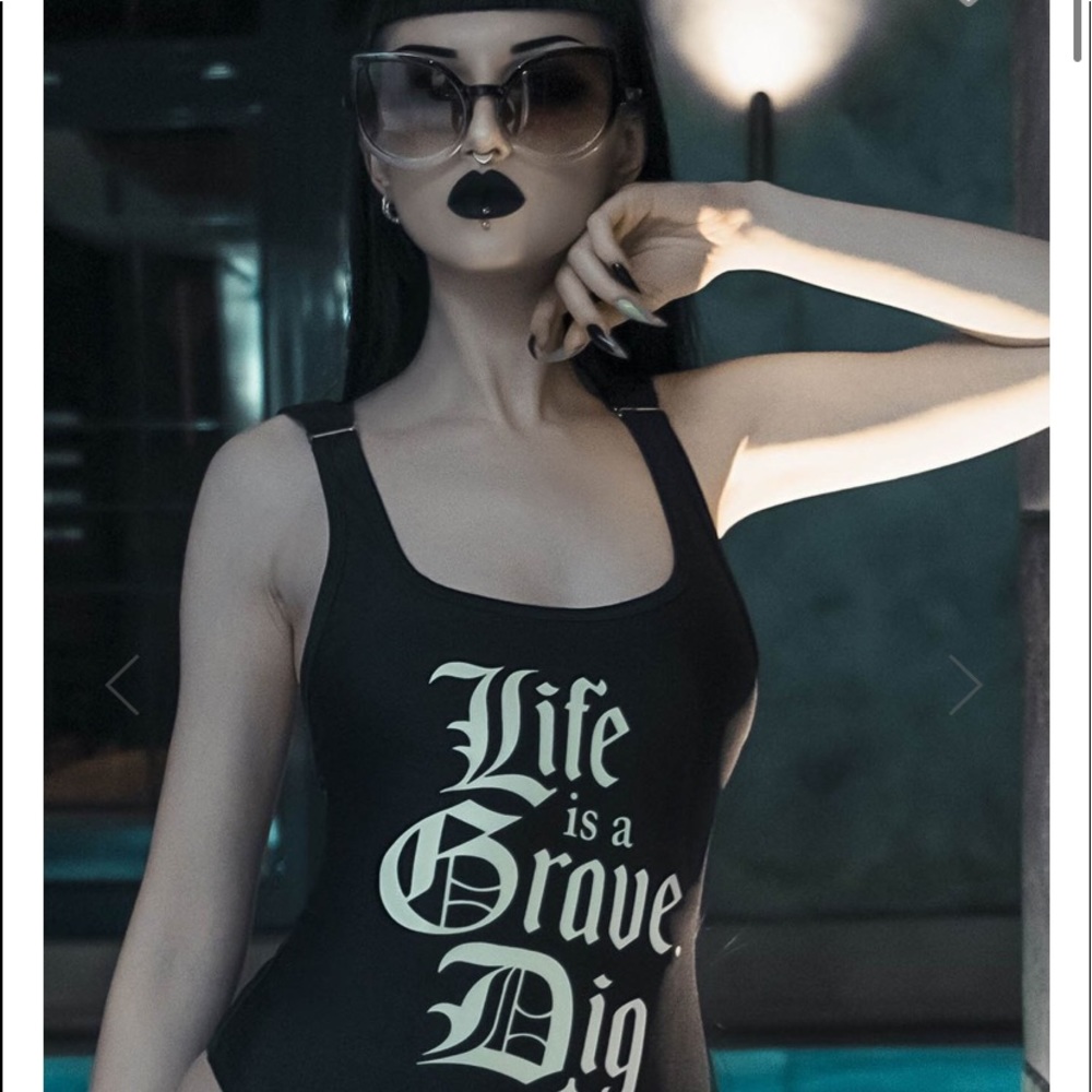 KILLSTAR Life Is a Grave Dig It Swimsuit size XXL